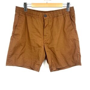 H&M Slim Fit Elastic Waist Shorts Mens Size M Brown Stretch Casual 6"‎ Inseam